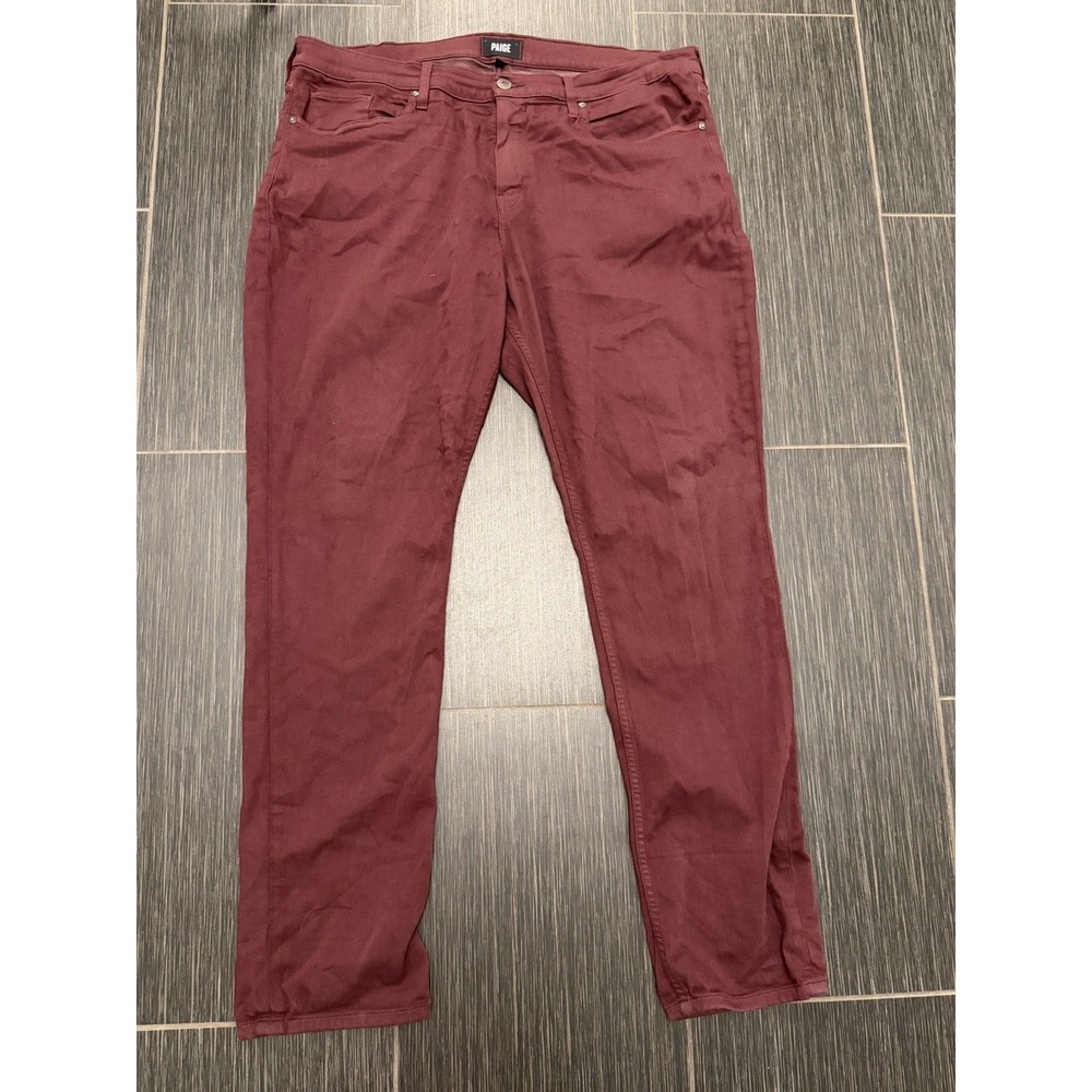 Paige Lennox Straight Leg Stretch Pants Mens 40x32 Fall Bordeux Velvet Academia